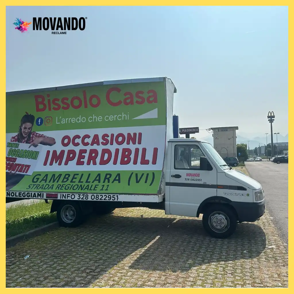 Pubblicità itinerante su camion vela per aziende e attività commerciali