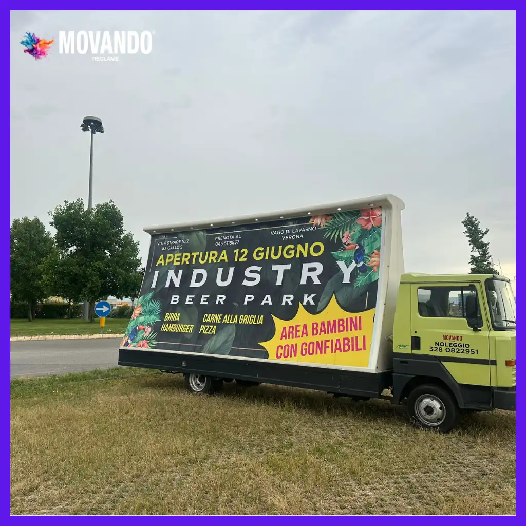 Promozione eventi e locali con camion vela pubblicitari