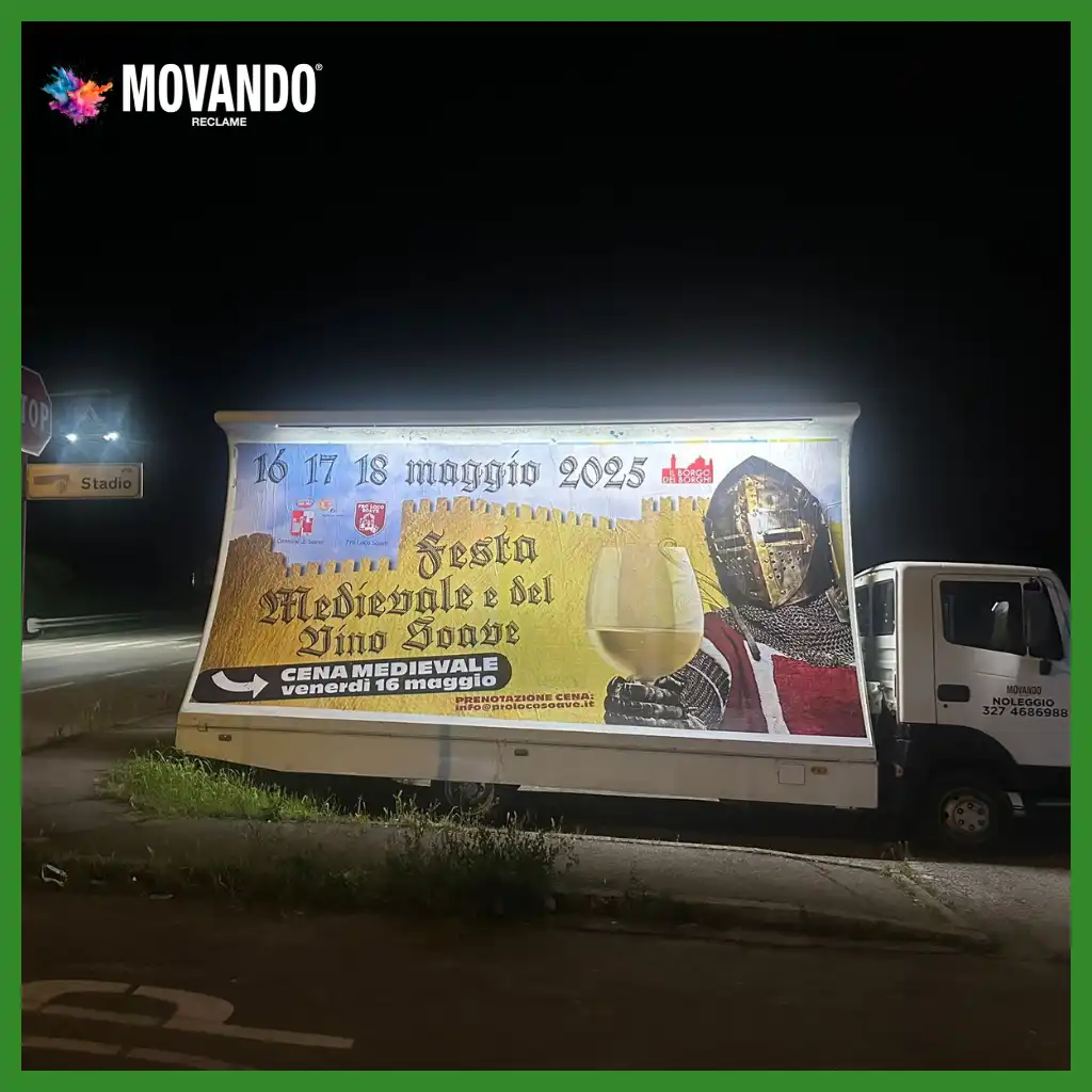 Pubblicità su camion vela per comuni e associazioni locali