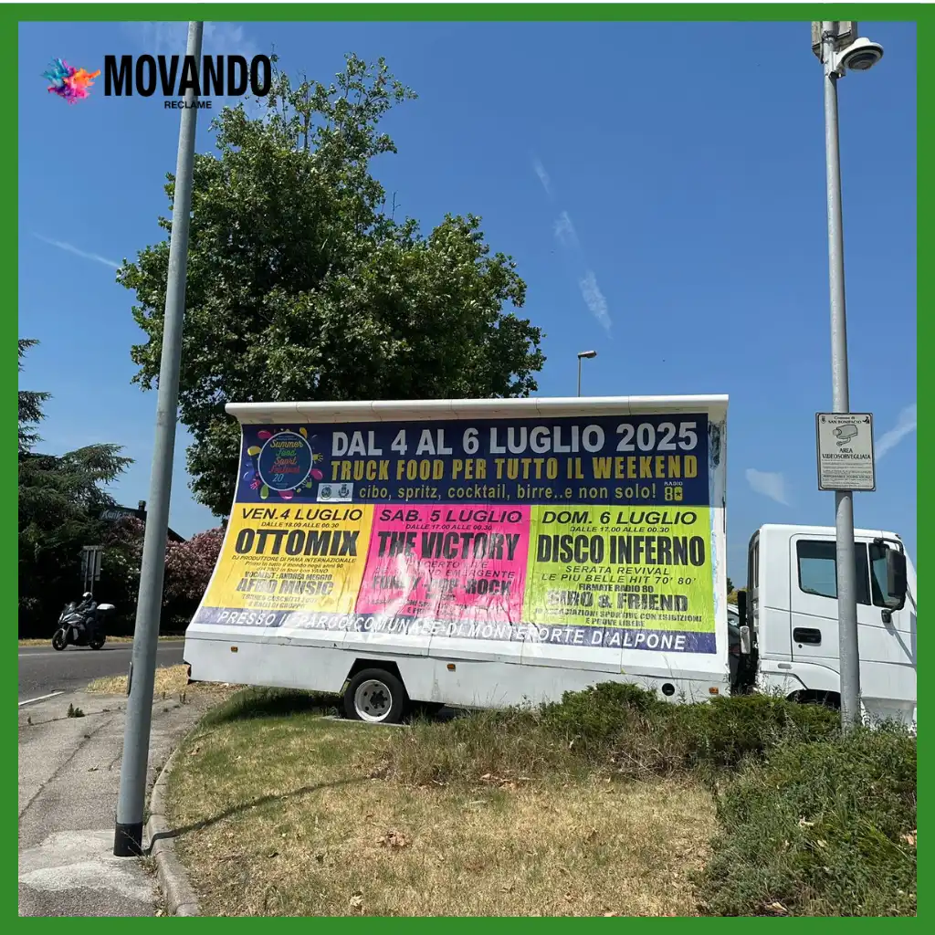 Pubblicità su camion vela per comuni e associazioni locali