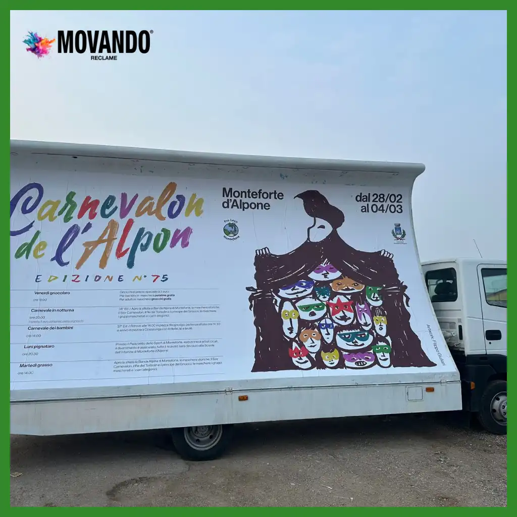 Pubblicità su camion vela per comuni e associazioni locali