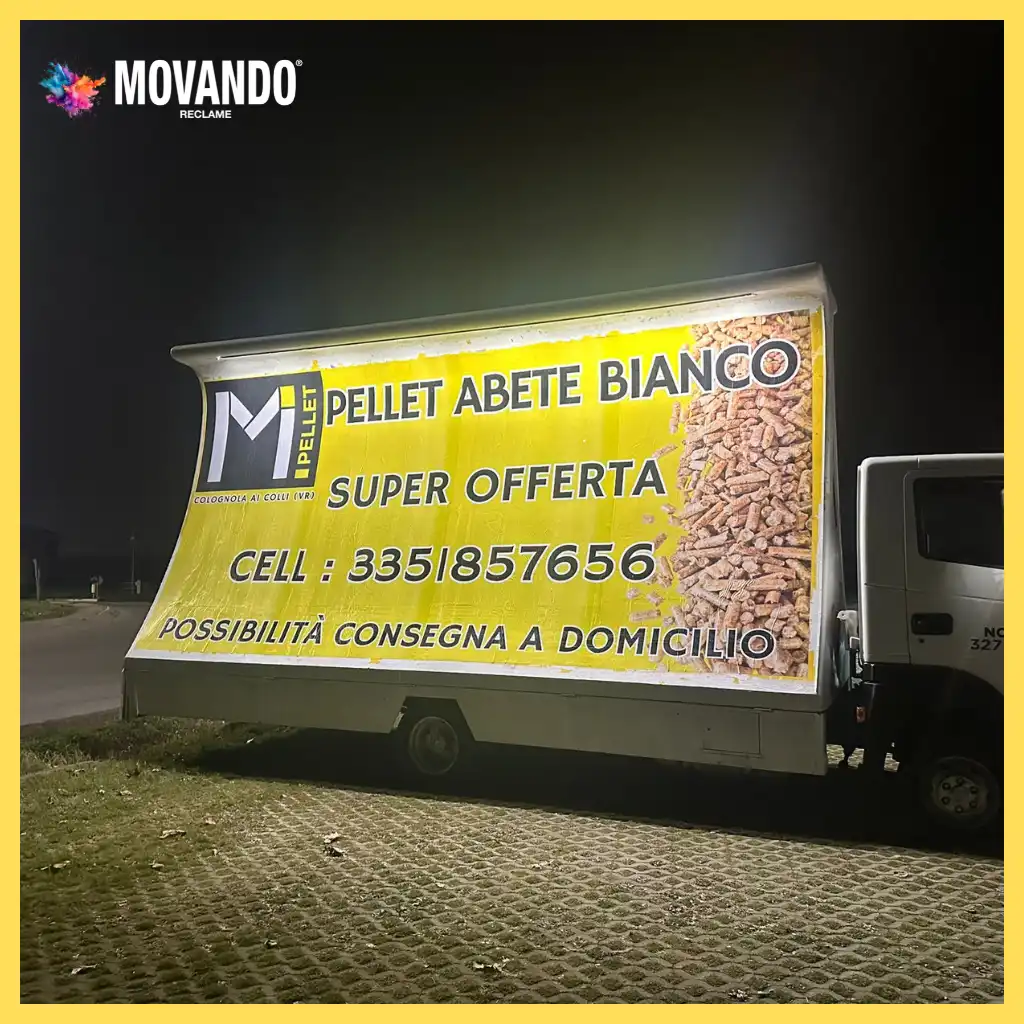 Pubblicità itinerante su camion vela per aziende e attività commerciali