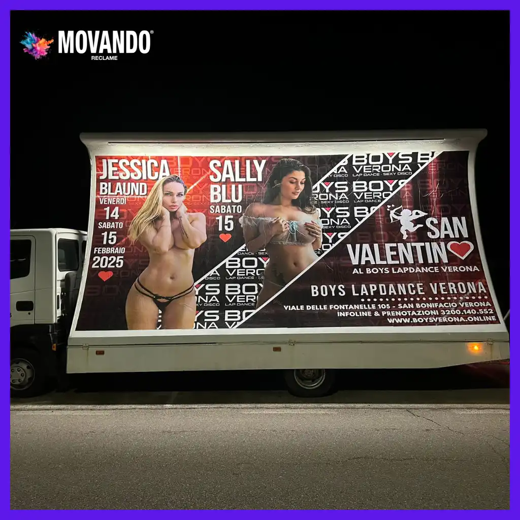 Promozione eventi e locali con camion vela pubblicitari