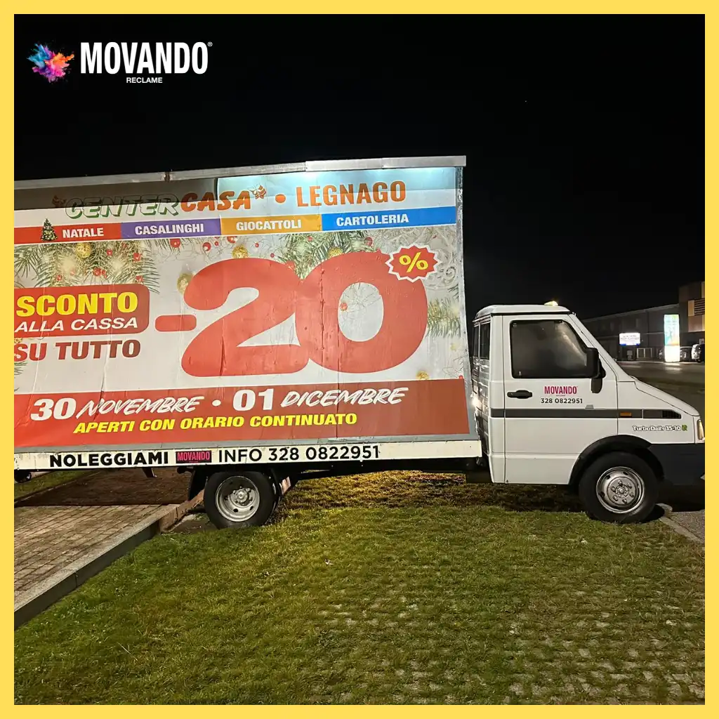 Pubblicità itinerante su camion vela per aziende e attività commerciali