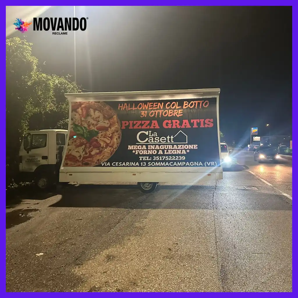 Promozione eventi e locali con camion vela pubblicitari