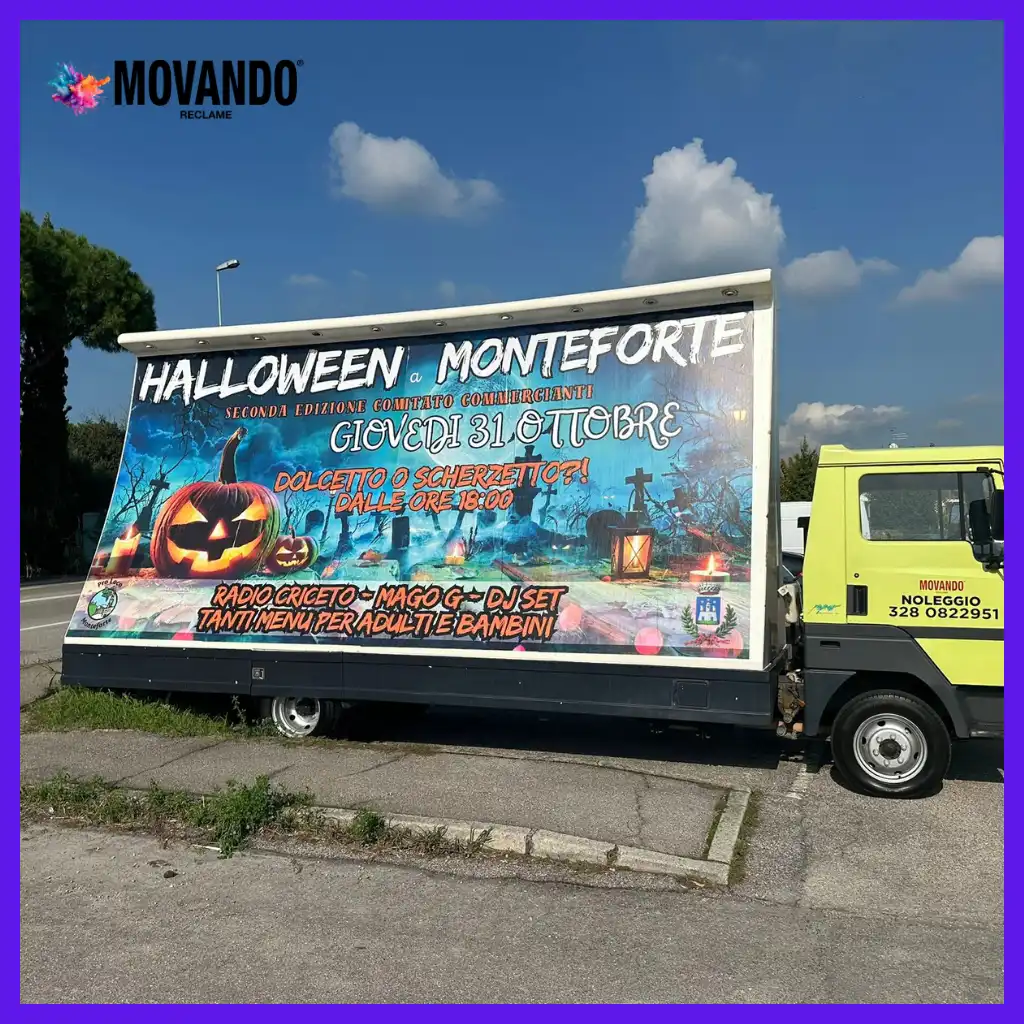 Promozione eventi e locali con camion vela pubblicitari