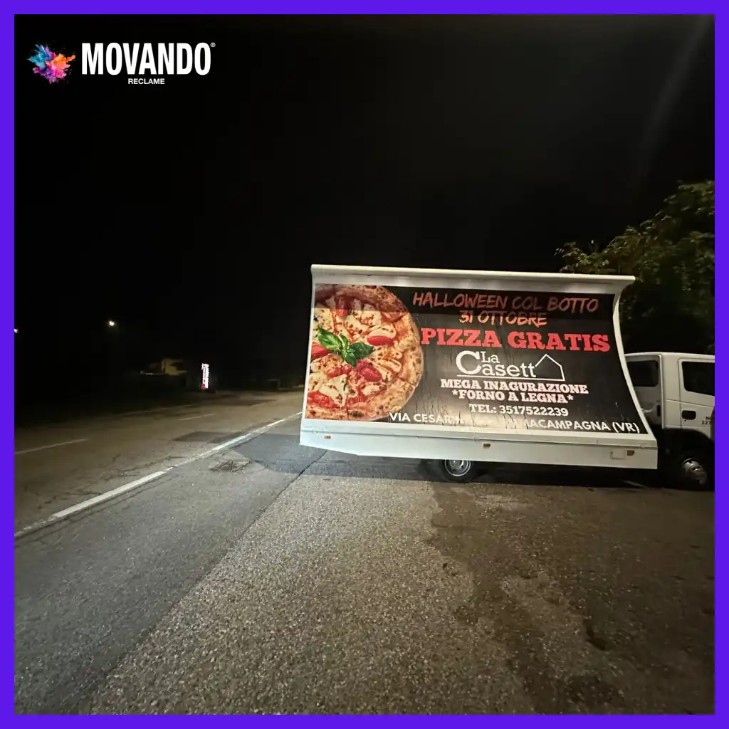 Promozione eventi e locali con camion vela pubblicitari