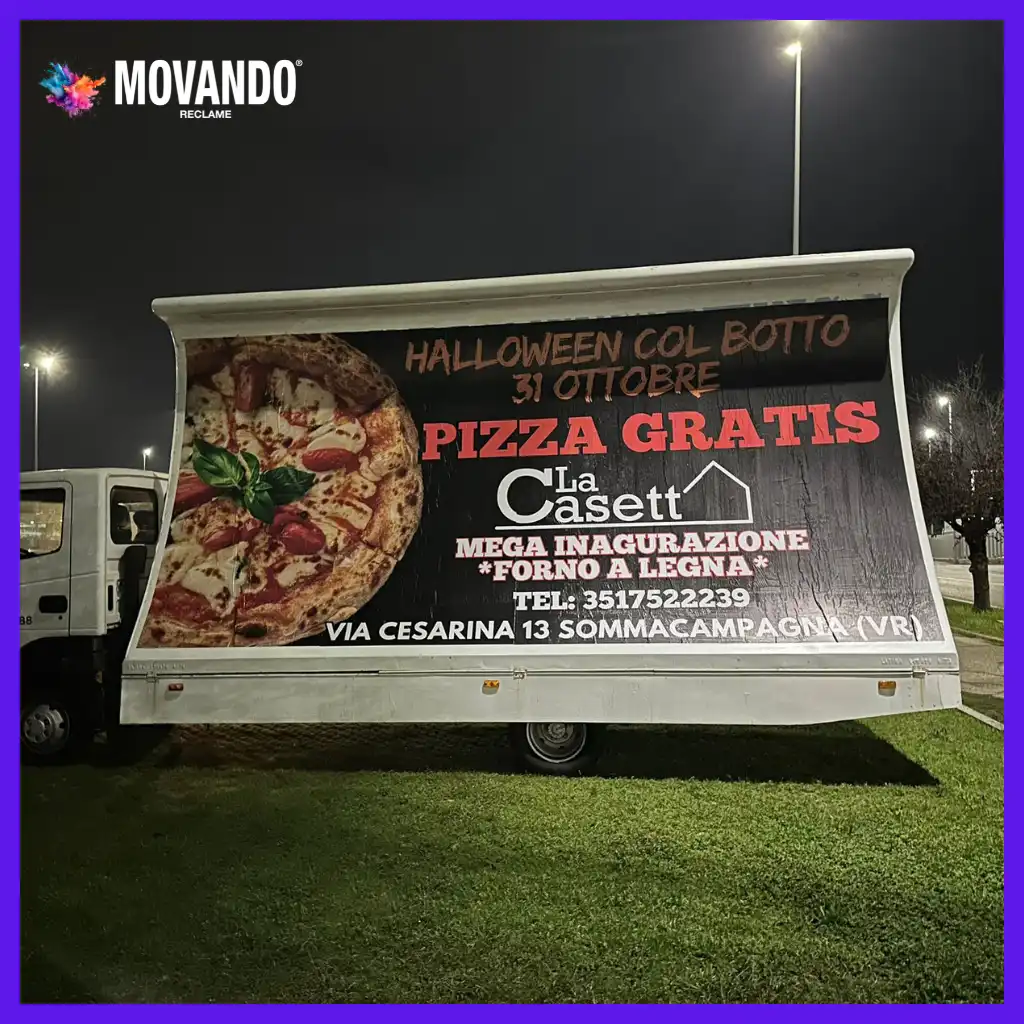 Promozione eventi e locali con camion vela pubblicitari