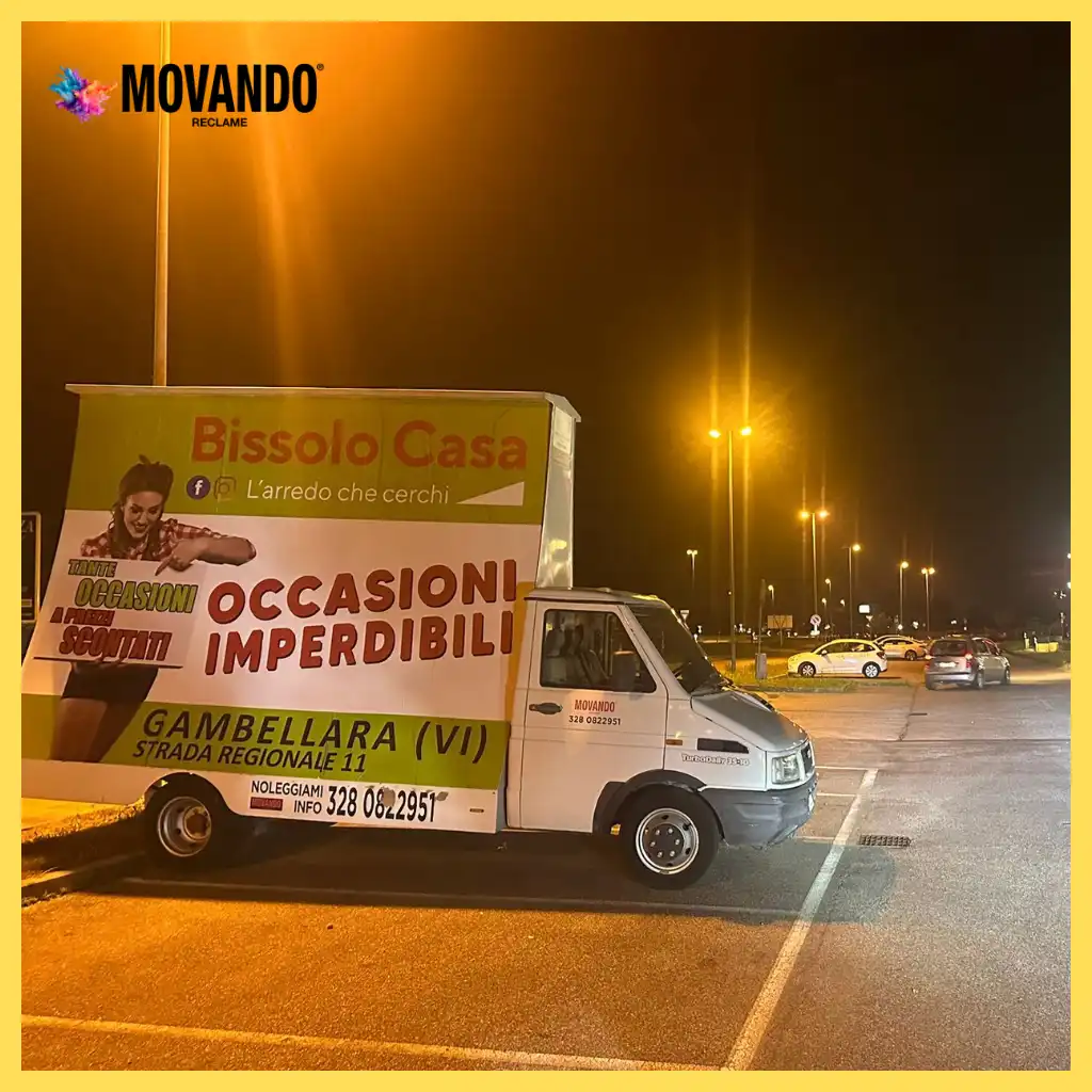 Pubblicità itinerante su camion vela per aziende e attività commerciali