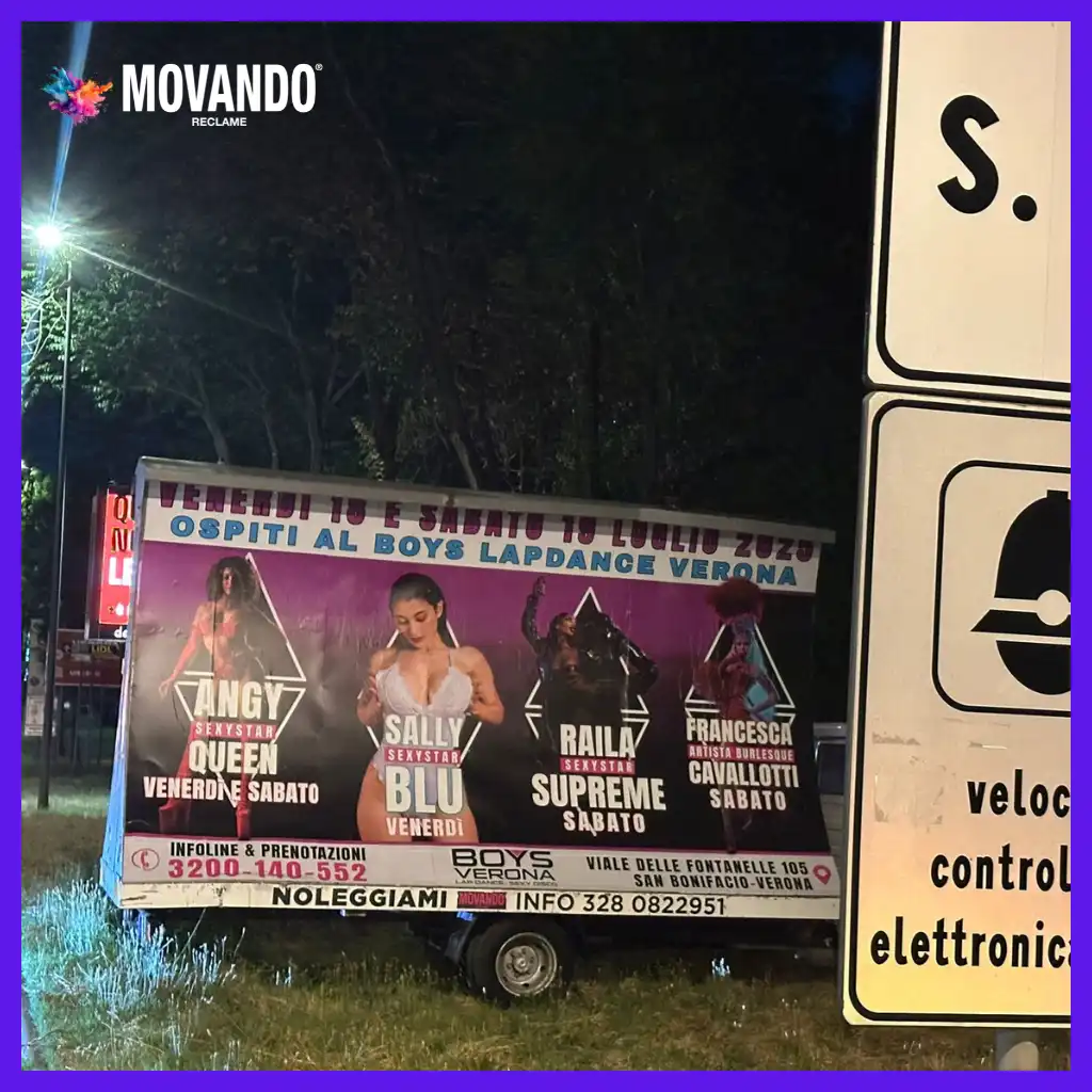 Promozione eventi e locali con camion vela pubblicitari