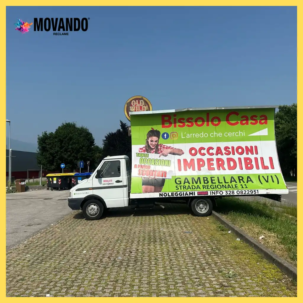 Pubblicità itinerante su camion vela per aziende e attività commerciali